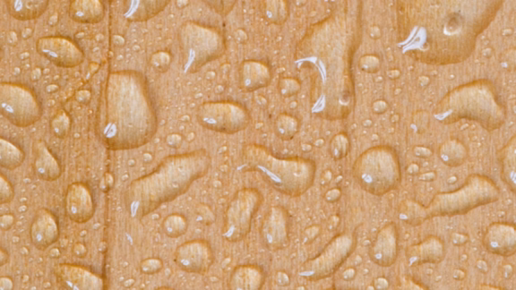 Water drops on wood