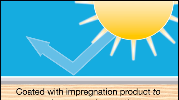 Coated with impregnation product to prolong natural protection