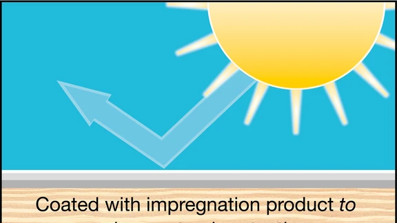 Coated with impregnation product to prolong natural protection